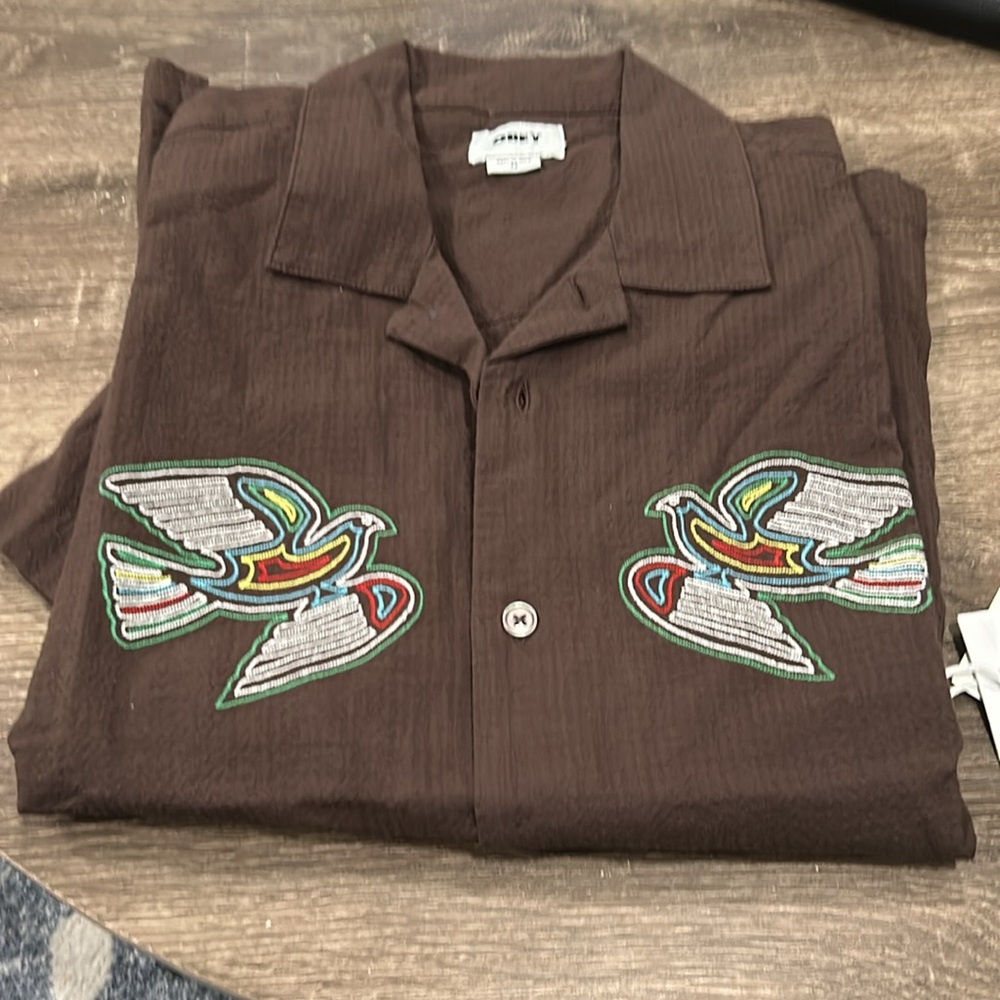 OBEY Unique Sunrise Woven Button-Down Shirt - Picture 7 of 10